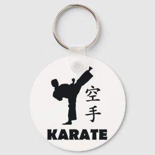 karate man chinese symbols icon keychain