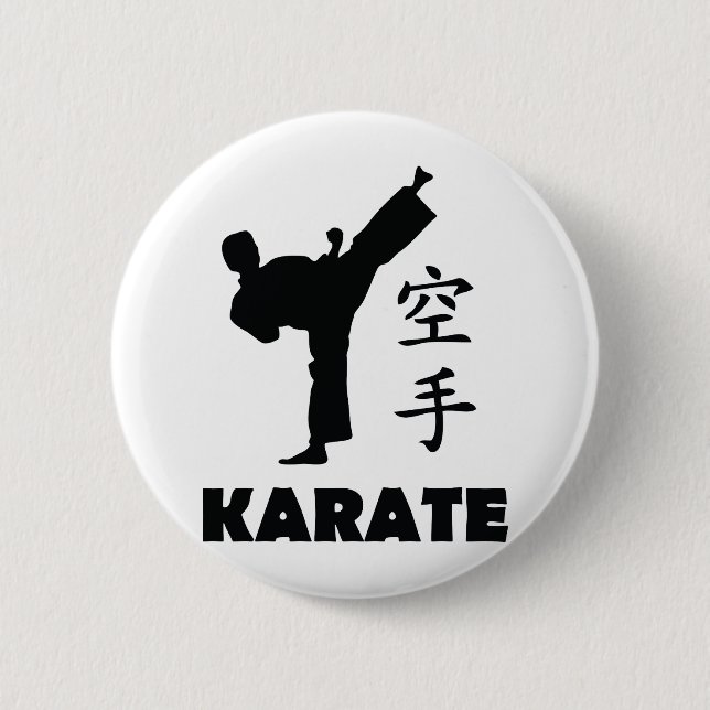 karate man chinese symbols icon pinback button (Front)