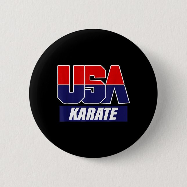 Karate Martial Arts 2021 USA Team Button (Front)