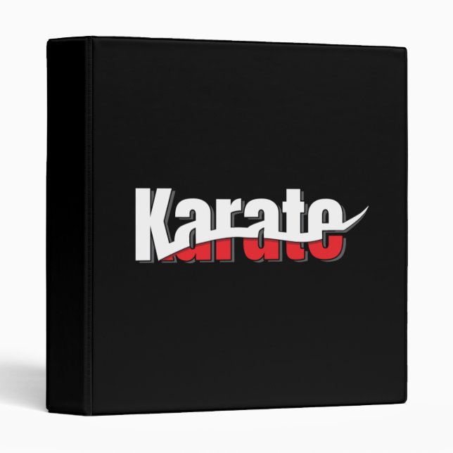 Karate Martial Arts Abstract Swish 3 Ring Binder (Front/Spine)