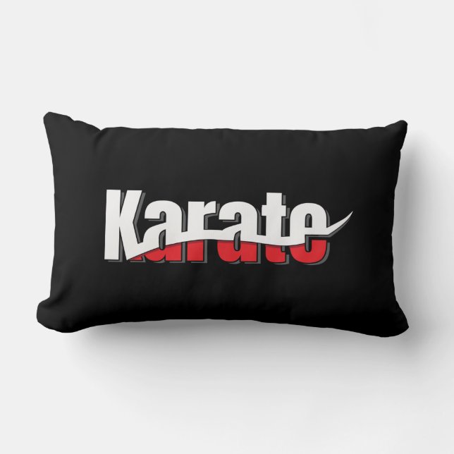 Karate Martial Arts Abstract Swish Lumbar Pillow (Front)