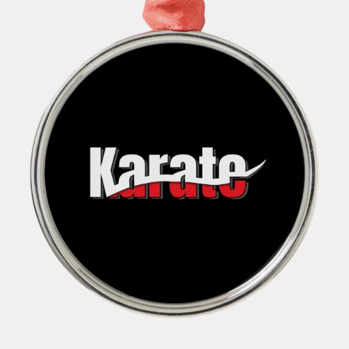 Karate Martial Arts Abstract Swish Metal Ornament