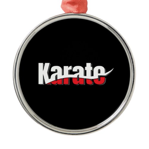 Karate Martial Arts Abstract Swish Metal Ornament