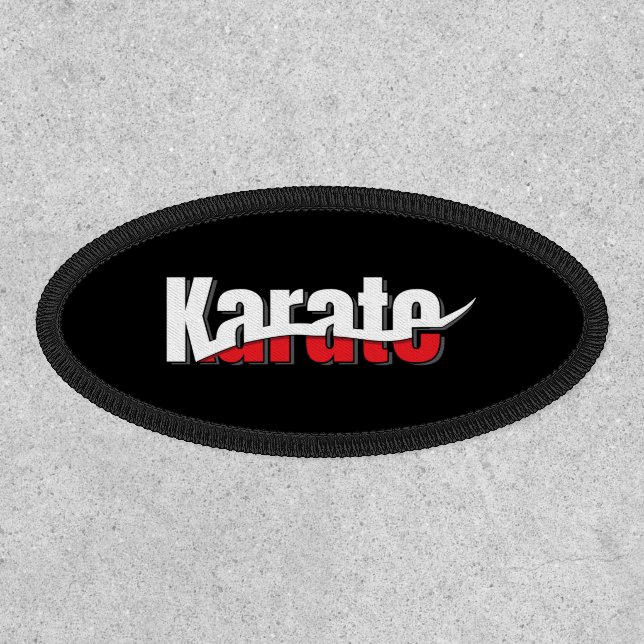 Karate Martial Arts Abstract Swish Patch (Front)