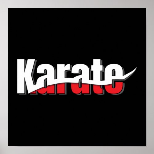 Karate Martial Arts Abstract Swish Poster