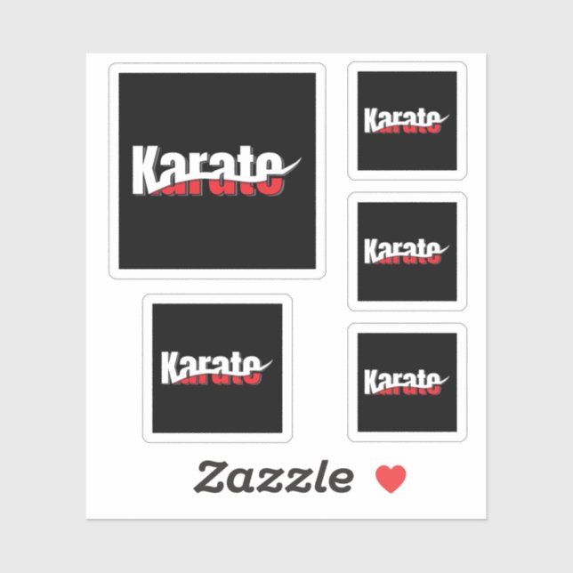 Karate Martial Arts Abstract Swish Sticker (Sheet)