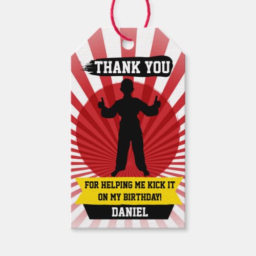 Karate Martial Arts Birthday Party Gift Tags