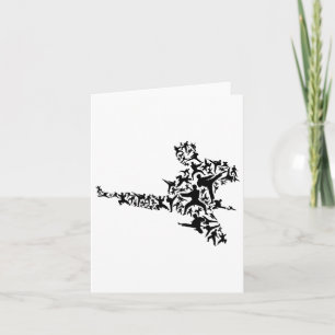 Karate Martial Arts Flying Kick Boxing Kickboxer T Card