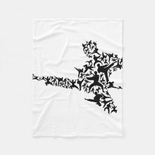 Karate Martial Arts Flying Kick Boxing Kickboxer T Fleece Blanket