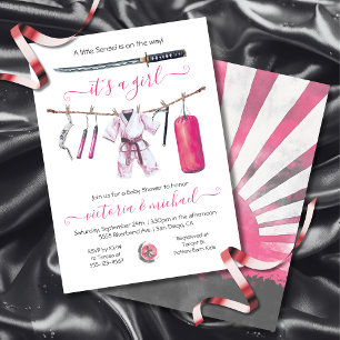 Karate Martial Arts Girl Baby Shower Invitation