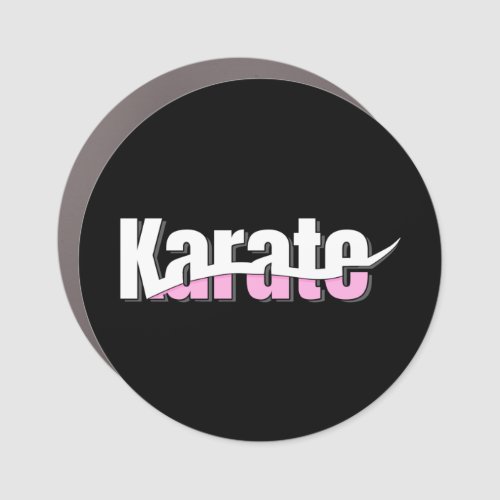 Karate Martial Arts Girly Pink Car Magnet