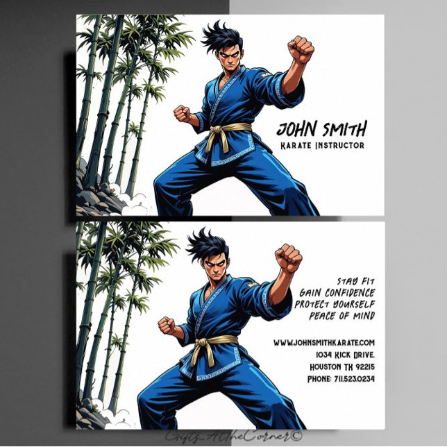 Karate Martial Arts Instructor Business Card (Creator Uploaded)