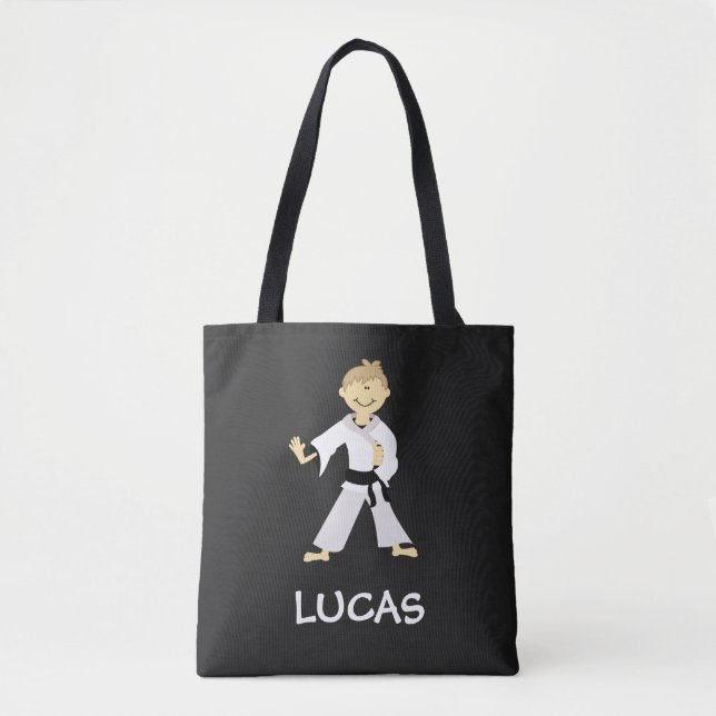 Karate Martial Arts Kempo Black Belt Boy  Tote Bag (Front)