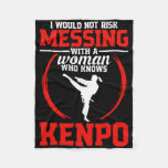 Karate Martial Arts Not Risk Kenpo School Fighter  Fleece Blanket