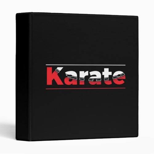 Karate Martial Arts Red 3 Ring Binder