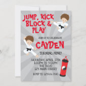 Karate Martial Arts Red and Black Birthday Invitation (Front)