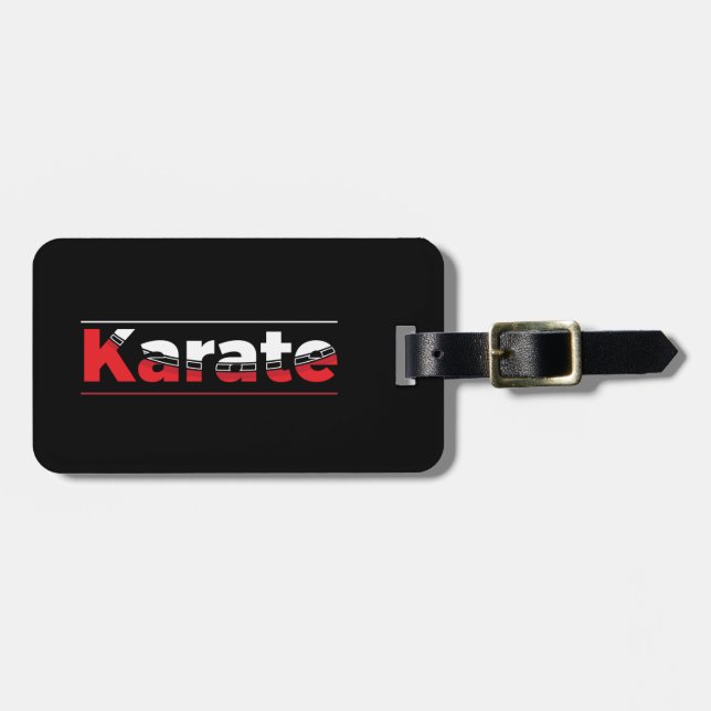 Karate Martial Arts Red Luggage Tag (Front Horizontal)