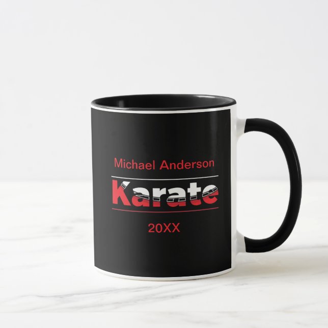 Karate Martial Arts Red Mug (Right)
