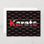 Karate Martial Arts Red Postcard