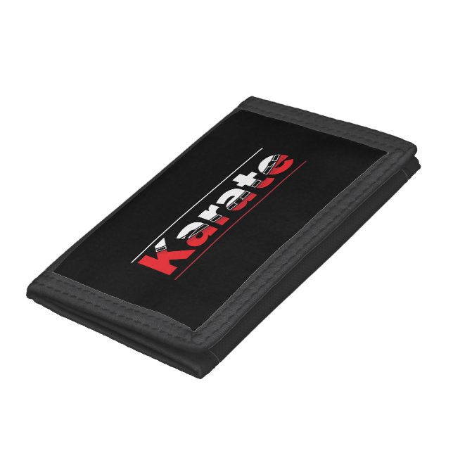 Karate Martial Arts Red Trifold Wallet (Bottom)
