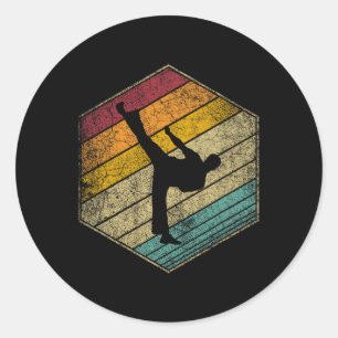 Karate Martial Arts Retro Style Vintage 70s 80s 90 Classic Round Sticker