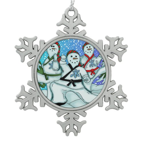 Karate Martial Arts Snowmen Ornaments