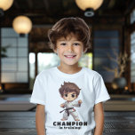 Karate Martial Arts T-Shirt<br><div class="desc">Boy's Karate Martial Arts T Shirt - This karate/martial arts tee shirt has a real kick to it. Featuring a little boy martial arts master ready to strike and ready to earn a black belt in partying. The technique and spirit of martial arts run deep with many. Give your little...</div>