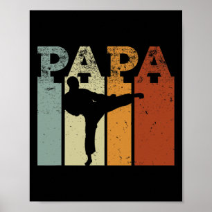 Karate Martial Arts Vintage Papa Retro Art Poster
