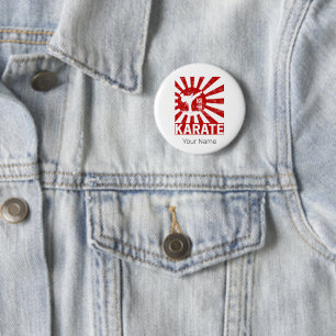 Karate Martial Arts with Japanese Vintage Design Button