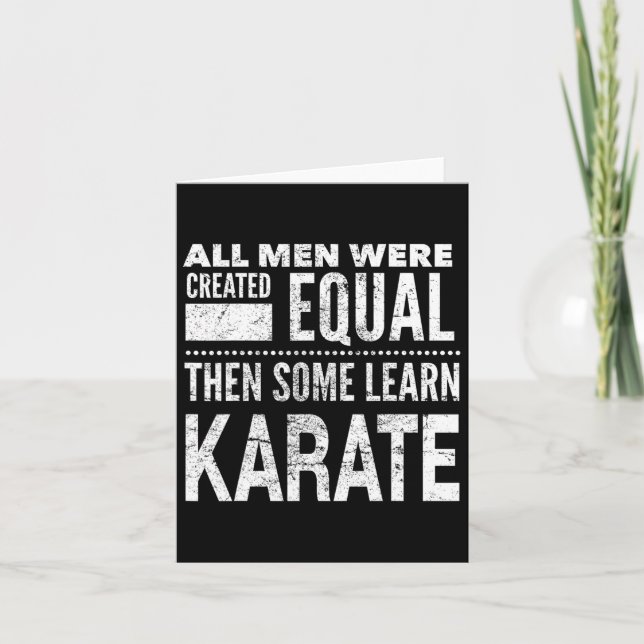 Karate Men Martial Arts Sensei Funny Statement For Card (Front)