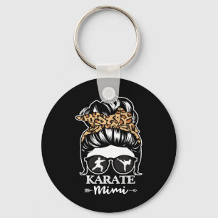 Karate Mimi Messy Bun Hair Funny Karate Fighter Mi Keychain