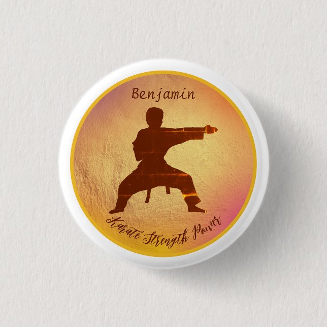 Karate Modern Martial Arts Name Personalized Button (Front)
