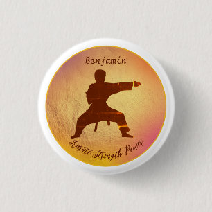 Karate Modern Martial Arts Name Personalized Button