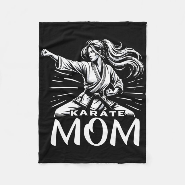 Karate Mom Martial Arts Mother Family Bonding  Fleece Blanket (Front)