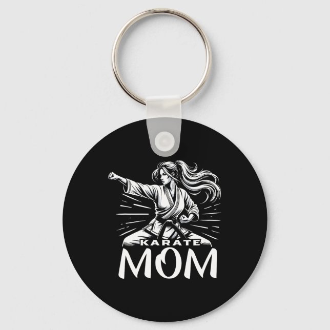 Karate Mom Martial Arts Mother Family Bonding  Keychain (Front)