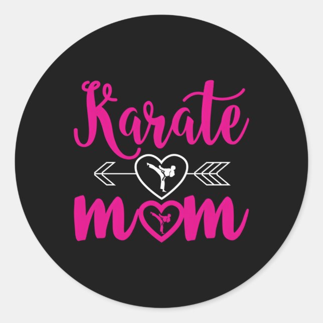 Karate Mom Mom Can Do Karate Classic Round Sticker (Front)