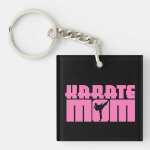 Karate Mom Pink Keychain
