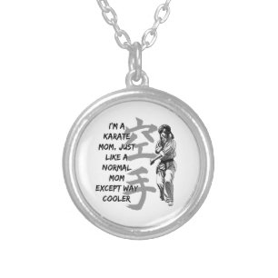 Karate Mom Silver Plated Necklace