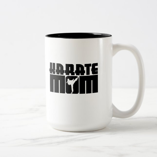 Karate Mom Two-Tone Coffee Mug (Right)