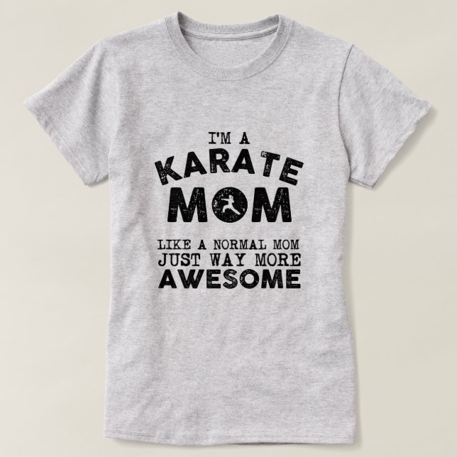Karate Mom Vintage (Black) T-Shirt (Design Front)