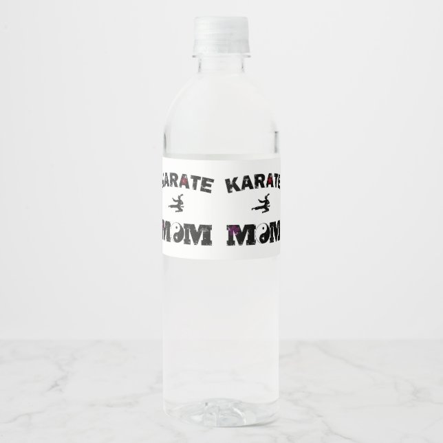 Karate MOM Water Bottle Label (Front)
