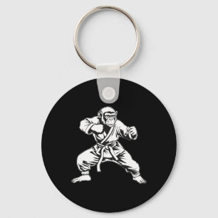 Karate Monkey Taekwondo Kickboxing Mma Judo Monkey Keychain