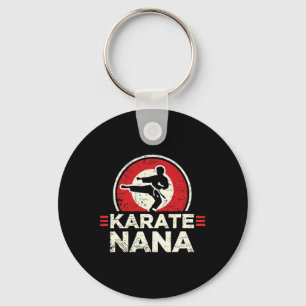 Karate Nana Retro Kick Silhouette Keychain