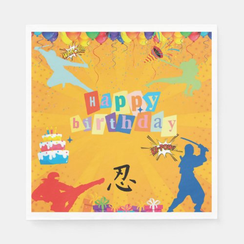 Karate Ninja Birthday Party Napkins