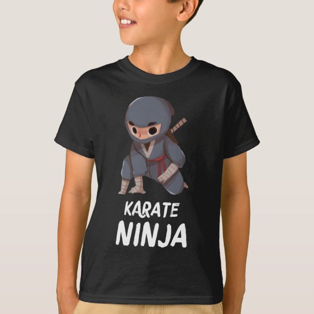 Karate Ninja Boy Funny Martial Arts Sports  T-Shirt (Front)