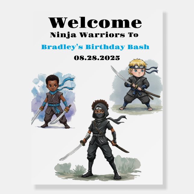 Karate Ninja Boy's Birthday Bash Foam Board (Front)