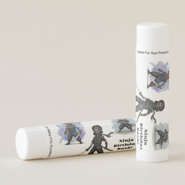Karate Ninja Boy's Birthday Bash Lip Balm (Front)