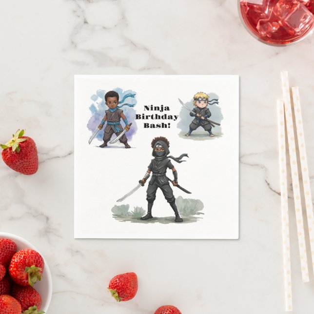 Karate Ninja Boy's Birthday Bash Napkins (Insitu)