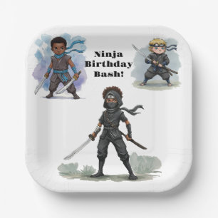 Karate Ninja Boy's Birthday Bash Paper Plates