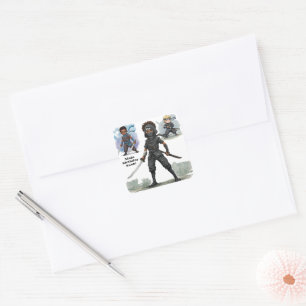 Karate Ninja Boy's Birthday Bash Square Sticker